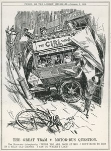 A Nagy Villamos kontra Motor-Busz kérdés alkotó: Frederick Henry Townsend