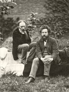 Frederick Hollyer (1837-1933) Sir Edward Burne-Jones (1833-98) és William Morris (1834-96) portréfotója (szépia fotó)