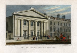 Az unitárius kápolna, Finsbury, London, 1828