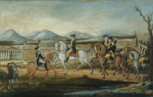 Washington áttekinti a nyugati hadsereget a marylandi Fort Cumberlandben, 1795 után.