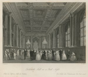 Goldsmiths Hall egy báli estén alkotó: Frederick Mackenzie