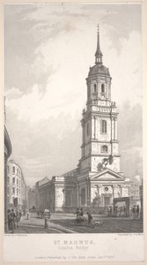 St. Magnus, London Bridge, metszet: John Henry Le Keux (1783-1846)