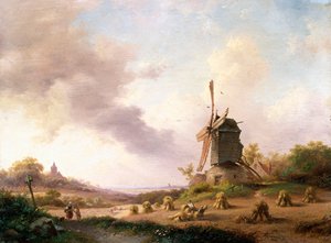 Aratógépek kiterjedt tájon, 1850