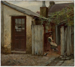 Lány madárral a Király utcai pékségben, 1886