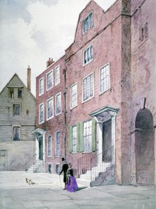 Kilátás a főplébános irodájára, Bell Yard, Knightrider Street, London City, 1841