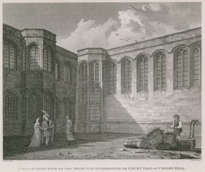 A Crosby Hall fő négyszögének vagy udvarának délnyugati nézete alkotó: Frederick Nash