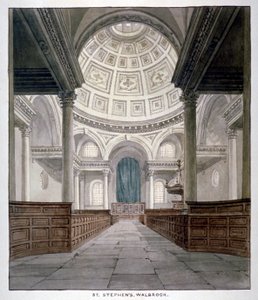 St Stephen Walbrook templom, London City, 1840.