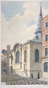 St Swithin London Stone templom, London City, 1840