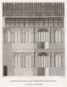 A Crosby Hall belső részének megemelése alkotó: Frederick Nash