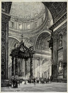Szent Péter-bazilika, Róma, Olaszország, belső nézet, 1878. alkotó: Frederick P Dinkelberg