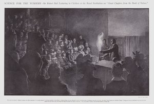 Sir Robert Ball előadásokat tart a gyerekeknek a Királyi Intézetben (litho) alkotó: Frederick Pegram