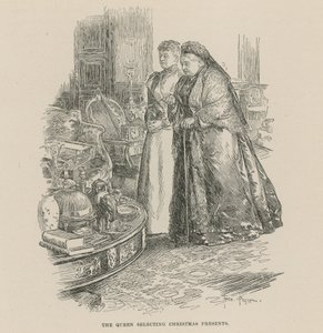 A királynő karácsonyi ajándékokat választ alkotó: Frederick Pegram