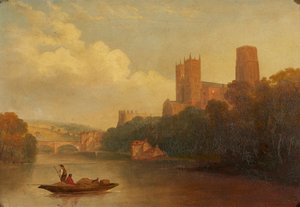 Durham a folyóból (olaj, vászon) alkotó: Frederick Richard (manner of) Lee