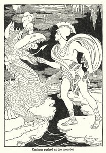 Cadmus nekirontott a szörnynek (litho) alkotó: Frederick Richardson