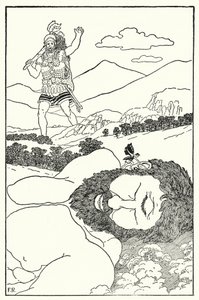 A törpék Antaeus fülébe kiáltották, hogy újabb óriás jön (litho)