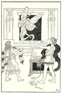 A gyerekek ismét felemelték a fedelet, és egy napfényes, mosolygós kis alak (litho) repült ki. alkotó: Frederick Richardson