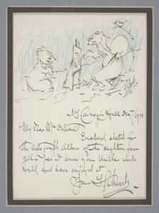 Autogram levél vázlattal alkotó: Frederick Stuart Church