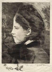Egy nő feje. alkotó: Frederick Warren Freer