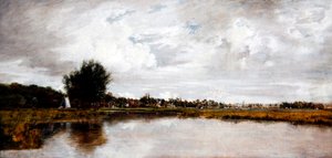A Yare folyó Thorpe-nál, Norwich közelében, 1820-21 körül (olaj, vászon) alkotó: Frederick Waters Watts