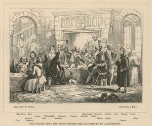 A Tabard Inn, a canterburyi zarándoklat előtti este