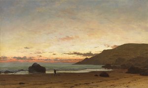 Tengerparti jelenet emberrel és kutyával, 1886 alkotó: Frederick William Meyer