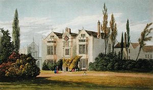 Burford Priory, Ackermann „Művészetek tárházából”, megjelent 1826 körül (színes litó) alkotó: Frederick Wilton Litchfield (after) Stockdale