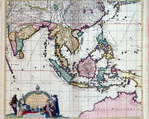 Földrajz: Frederick de Witt Kelet-India térképe (aktív 1650 körül) 17. századi Párizs, B.N. alkotó: Frederick de Wit