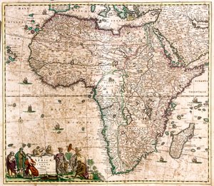 Afrika térképe (rézkarc alkotó: Frederick de Wit
