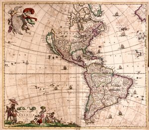 Amerika térképe (rézkarc alkotó: Frederick de Wit