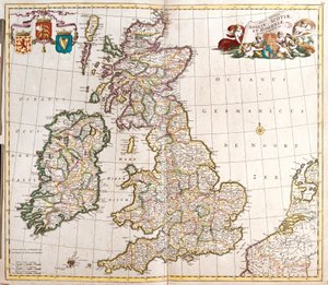 Anglia, Skócia és Írország (Nagy-Britannia) térképe (rézkarc