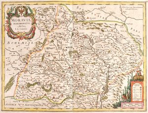 Morvaország térképe (Cseh Köztársaság) (rézkarc alkotó: Frederick de Wit