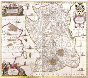 Scany térképe (Svédország) (rézkarc alkotó: Frederick de Wit