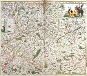 Hainaut (Hainau) gróf (Belgium) és Cambresis Eveche (Franciaország) térképe (rézkarc alkotó: Frederick de Wit