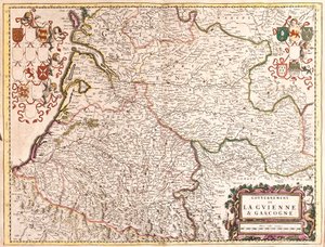 Guyenne és Gascogne kormányának térképe (Franciaország) (rézkarc alkotó: Frederick de Wit