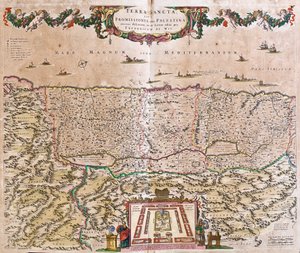 A Szentföld térképe (Izrael, Palesztina) (rézkarc