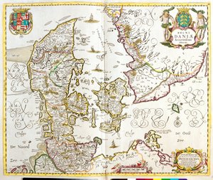 A Dán Királyság térképe (rézkarc alkotó: Frederick de Wit