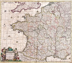 A Francia Királyság térképe (rézkarc alkotó: Frederick de Wit