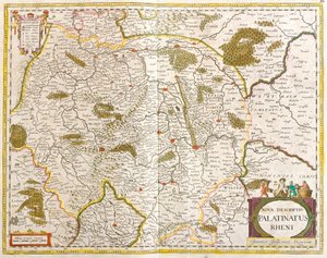 Pfalz Rhenan térképe (Németország) (rézkarc alkotó: Frederick de Wit
