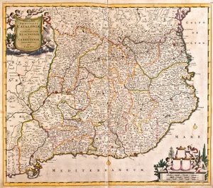 Katalónia Principaut térképe (Spanyolország) (rézkarc alkotó: Frederick de Wit