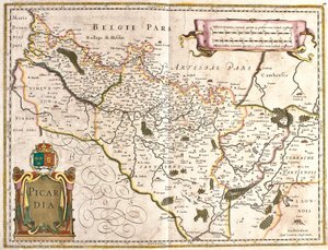 Picardie tartomány térképe (Franciaország) (rézkarc alkotó: Frederick de Wit