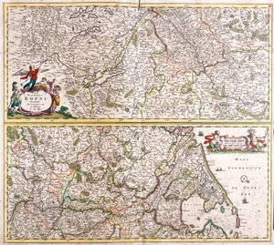 A Rhenanie térképe (Németország) (rézkarc alkotó: Frederick de Wit