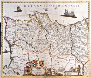 Portugália és Algarve királyságának térképe (rézkarc alkotó: Frederick de Wit