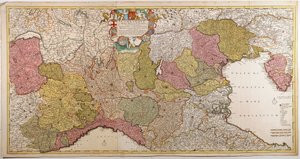 Észak-Olaszország. Frederik de Wit térképe, Amszterdam, rézmetszet. 1705 alkotó: Frederick de Wit