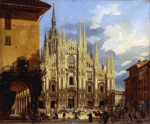Milánó, Piazza del Duomo (Dóm tér) alkotó: Frederico Moja