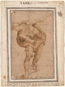 Un Hebreo, a Krisztus megmutatta az embereknek recto, Design for a Wall Dekoráció...verso. alkotó: Frederico Zuccaro