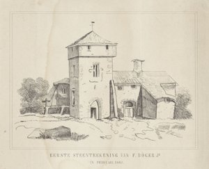 Egy gazda tanya Ifj. Börger F. első kőrajza. (cím a tárgyon) alkotó: Frederik Böger