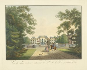 Kilátás a Paleis het Loo-ra Vue du Loo szokásos lakóhelye S.M. le Roi pendent l