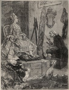 Francois Boucher (1703-1770) Jeanne Antoinette Poisson, Pompadour márkiné (Madame de Pompadour néven ismert) portréját festette. alkotó: Frederik Hendrik (after) Kaemmerer