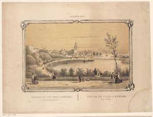 Kilátás Arnhemre Arnhem városának kilátása a den Bergből (cím a tárgyon) Gelderland (sorozat címe az objektumon) alkotó: Frederik Lodewijk Huygens
