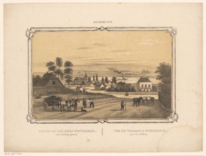 Kilátás az Oosterbeekre Kilátás Oosterbeek falujára a Table Mountain felől (cím a tárgyon) Gelderland (sorozat címe az objektumon) alkotó: Frederik Lodewijk Huygens